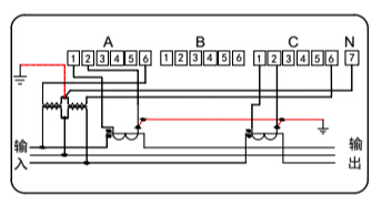 三相三線電力能效監(jiān)測(cè)終端接線圖